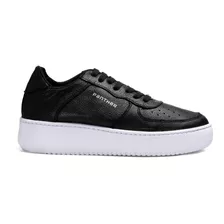 Zapatillas Mujer Panther Urbanas Plataforma Cuero Vacuno