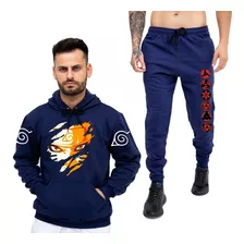 Conjunto Blusa Moletom Kurama Naruto + Calça Moletom Anime