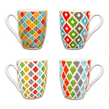 Jarro Mug Taza Conica Mandala 300 Cc Café Ceramica Pettish