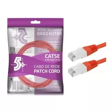 Cabo De Rede Patch Cord Cat5e Ftp 2 Metros Vermelho Blindado