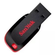 Pendrive Sandisk 16gb Cruzer Blade 2.0 Preto E Vermelho