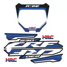 Kit Adesivo Take Aletas + Number Plate R1de Crf 230 2008... Cores Preto