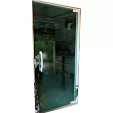 Porta 2,10x0,80 Vidro Fumê Ou Verde 8mm Temp. (só Entregue)