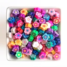 Miçanga Flor Colorida Para Fazer Pulseira E Colar - 50 Pçs