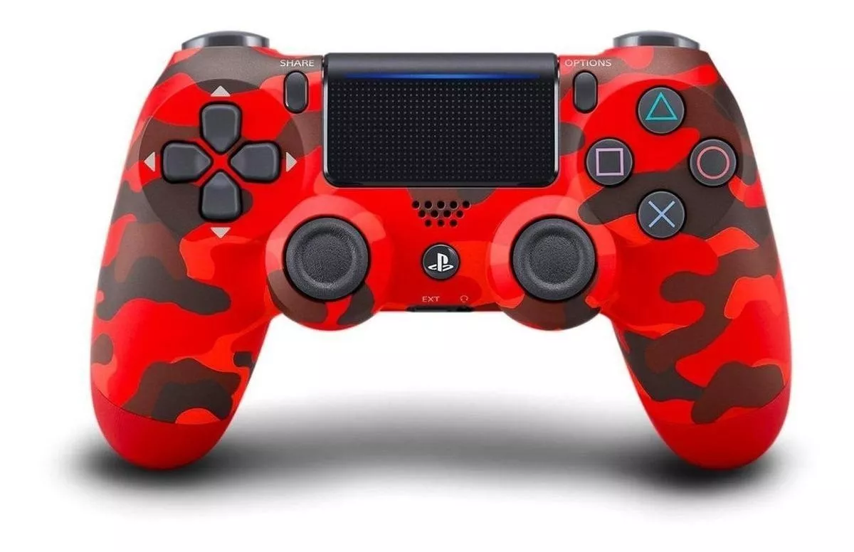 Controle Joystick Sem Fio Sony Playstation Dualshock 4 Red Camouflage