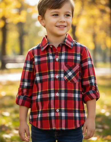 Camisa Xadrez Infantil Boiadeiro Cowboy Fredy Festa Junina Multicolorido Xadrez 8