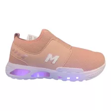 Tênis Esportivo Minipé Feminino Rosa Com Luzes De Led