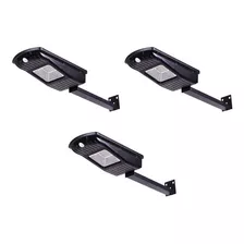 Tripack Pastoral Lampara Solar 120 Leds Control Remoto Color Negro