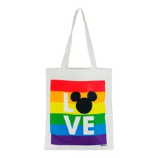 Bolsa Sacola Retangular Mickey Love Rainbow 40x33cm - Disney