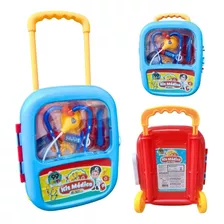 Kit Médico Maleta C/ Rodinhas Infantil Brinquedo Menino