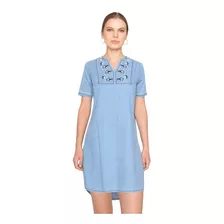 Vestido De Mezclilla Con Bordado Para Mujer Devendi Denim