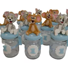 Tom Y Jerry Souvenirs Frascos Porcelana Fria 