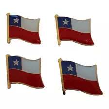 Set 4 Insignias Pin Bandera Chilena