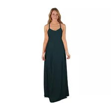 Vestido Largo Paris Verde Lycra Lazo Maria Paskaro