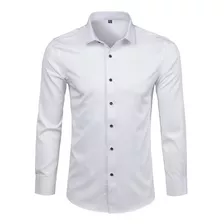 Camisa Social Masculina De Fibra De Bambu Nova Cor Sólida Ma