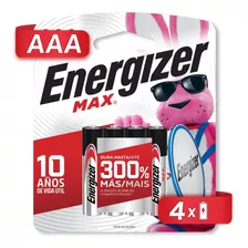 4 Piezas Aaa Energizer Max E92 Cilíndrica No Recargables