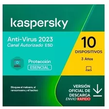 Licencia Kaspersky Antivirus 10 Dispositivos 3 Años 