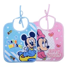 Babador Disney Minnie/mickey 20cm X 24cm Kit Com 10 Unidades