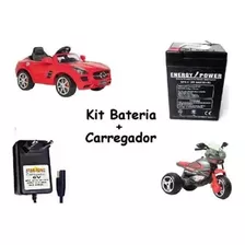 Kit Pilha 6v 4,5ah + Carregador - Moto Elétrica Brinquedos