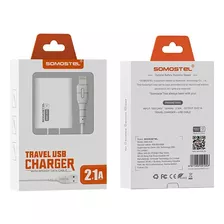 Cargador De Pared Sms-a20 Somostel Usb 2.1a + Cable Tipo-c