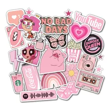  Stickers Calcos Rosa Pink X25 Termo Mate Compu Celu