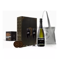 Box Regalo Champagne Novecento Copas Negras Grabadas