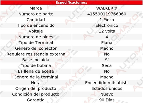 Bobina Walker Gto V8 6.0l Pontiac 05-06 Foto 3