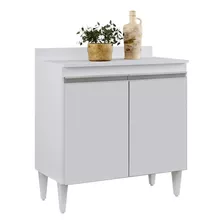 Balcão Gabinete 80cm 2 Portas Hawai Branco - Lumil Móveis