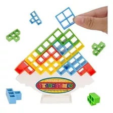 Jogo Educativo Infantil Torre Tetris C/ Peças Base E Suporte