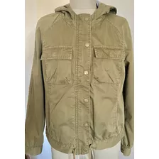 Campera Cazadora Mujer-vde Militar-capucha-t Small-old Navy-