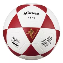 Pelota De Fútbol Mikasa Ft-5 Nº 5 Color Blanco Y Rojo