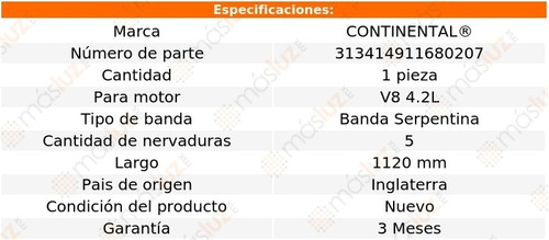 Banda 1120 Mm Acc Q7 Audi V8 4.2l 07/10 Continental Foto 5