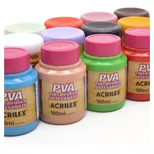 Tinta Pva Fosca Para Artesanato 100ml Acrilex Gesso Mdf Cor Ocre Ouro