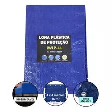 Lona Azul Plástica Impermeável 4x4 Metros 100 Micras 70gsm