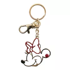 Chaveiro Minnie Dourado Laço Vermelho - Disney