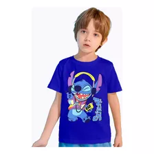 Remera Camiseta Stitch Musica Diferentes Colores Para Elegir