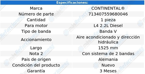 Banda V A/a, D/h 1525 Mm Pickup L4 2.2l Diesel 85-87 Foto 4