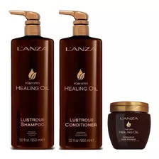 Keratin Shampoo, Cond Lustrous 950ml E Oil Hair Masque Lanza