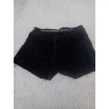 Short Jean Negro T 38 Elástizado Americanino Pantalón Corto 