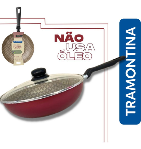 Frigideira Funda Antiaderente 24 Cm Com Tampa - Tramontina