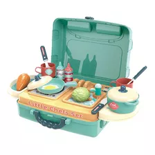 Brinquedo Infantil Cozinha Chef 3 Em 1 Vira Maleta Polibrinq