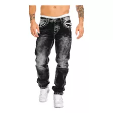 Pantalones Hip-hop De Jeans Casual Pantalones Rectos Hombres