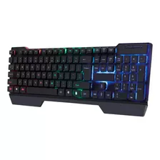 Kit Teclado Mouse Gamer Pro Audifonos Retroilumin Usb Negro