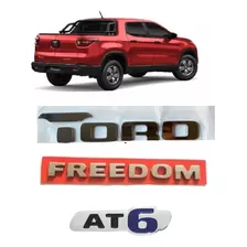 Kit Emblemas Letreiro Fiat Toro Freedom At6 2016 A 2020