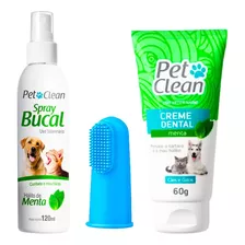 Gel Creme Dental Pet Spray Bucal Escova Dente Cachorro Gatos