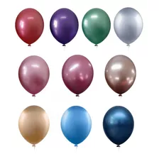 Balão Bexiga Metalizado N°9 - Várias Cores Kit 25 Unidades