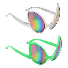 Pack De 2 Gafas Alienígenas Plateadas Y Rainbow Lens
