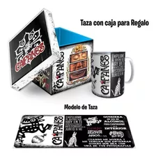 Taza Y Estuche Madera, Los Caifanes, Con Envio