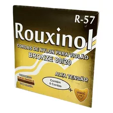 Encordoamento Nylon Alta Bolinha Violão Rouxinol + Palheta 