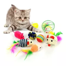 Brinquedos Para Gato Kit 8 Bola Bolinha Rato Sino Ratinho